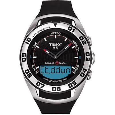 Tissot Quartz Uurwerk Waterdicht Multifunctioneel Herenhorloge 45mm Zwarte Wijzerplaat Roestvrijstalen Kast Roestvrijstalen Armband T056.420.27.051.01 Black Dial Tapes black