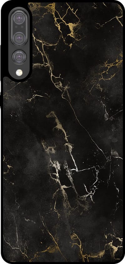 Smartphonica Telefoonhoesje Geschikt voor Huawei P20 Plus met marmer opdruk - TPU backcover case black marble design - Zwart geschikt voor Huawei P20 Plus