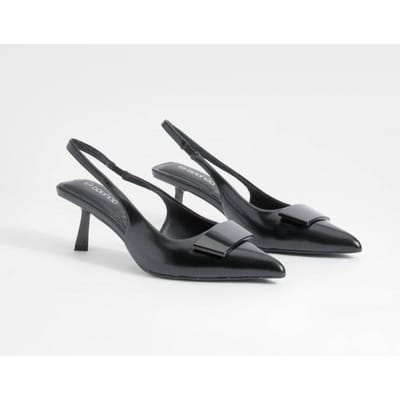 boohoo Dames Lage Slingback Court schoenen met puntige hakken | Black | Maat: 7