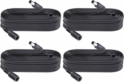 4x DC 12V Verlengkabel 1 Meter voor CCTV Camera, LED Strip & Verlichting - 5.5x2.1mm Connector