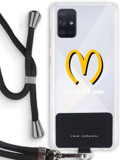 Case Company® - Hoesje met koord geschikt voor Samsung Galaxy A71 hoesje met Koord - I'm lovin' you - Telefoonhoesje met Zwart Koord - Bescherming aan alle Kanten en Over de Schermrand