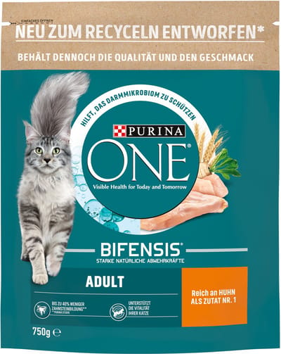 PURINA ONE BIFENSIS Adult droogvoer voor katten, rijk aan kip, (1 x 750g)