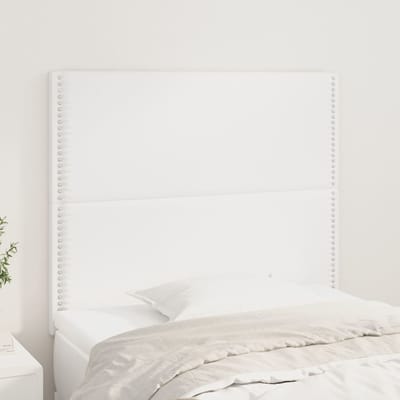vidaXL - Hoofdbord - wit - 100x5x118/128 - cm - kunstleer