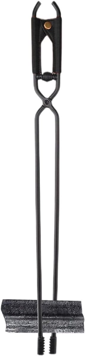 Open Haard Tang - Vuur Pincet - Hout Blokken Pakken - Veilig PU Deksel - 44 cm Lengte - Zwart