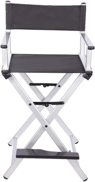 Vouwende Stoel - Directeursstoel Make-up - Professioneel Gebruik - Lichtgewicht Aluminium Frame - 350 Lbs Capaciteit - Zilver