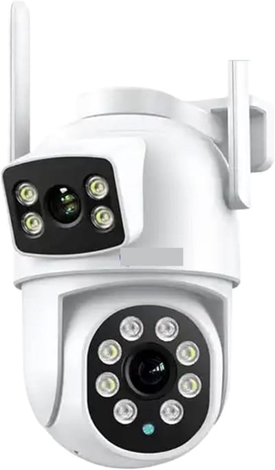 Beveiligingscamera Buiten - IP Camera WiFi - Huisbewaking - Dubbele Lens AI Tracking - 8MP - Wit