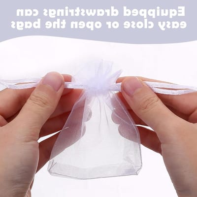 Organza Geschenktasjes 120 Stuks in Wit - 10 x 15 cm - Perfect voor Cadeaus, Bruiloften en Feestjes