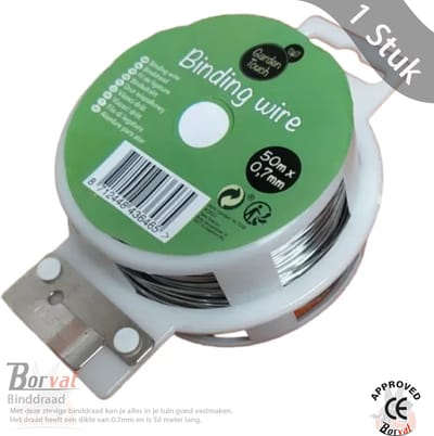 Borvat® - Binddraad - Zilver - Metaal - Tuindraad - Metaaldraad - Draad - Wire - 50 meter x 0,7mm