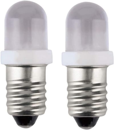 Set van 2 E10 LED Lampen 6V Koudwit Hoge Helderheid