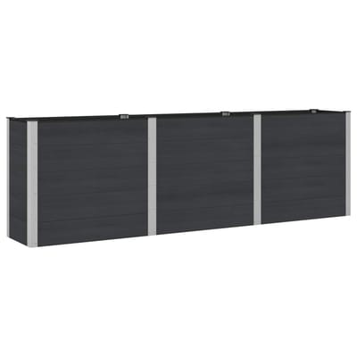 vidaXL Verhoogde plantenbak Zwart 300 x 50 x 91 cm WPC en Aluminium