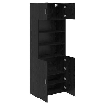 vidaXL Opbergkast Zwart Eiken 80 x 42,5 x 225 cm Bewerkt hout