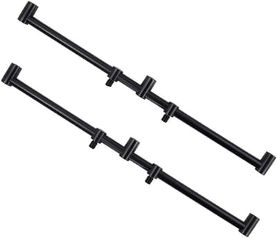 Buzz Bars - Zoemer Bars Hengelsteunen - Karper Vissen - 2 Bevestigingspunten - 40 cm - Zwart
