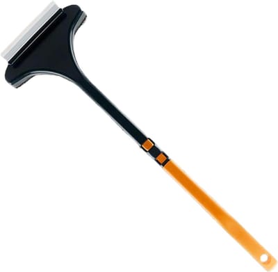 Raamhor Reiniger - Horrenborstel Schoonmaker - Vlekkeloos Ramen - 2-in-1 Borstel Trekker - 25 x 14.5 x 6.8 cm - Oranje