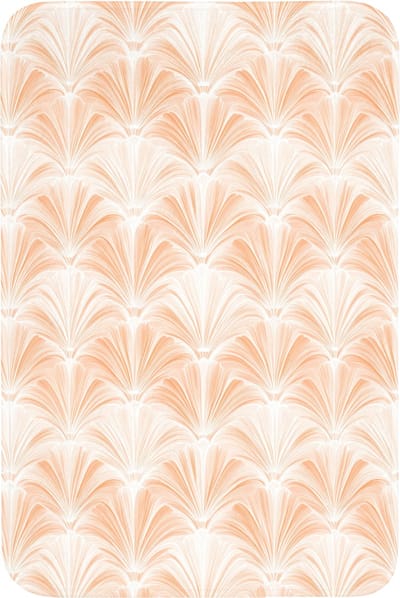 Badmat 60x90 cm - Antislip - Waaier - Patroon - Perzik - Badmatten voor badkamer - Badkamermat - Douchemat - Badkamer mat