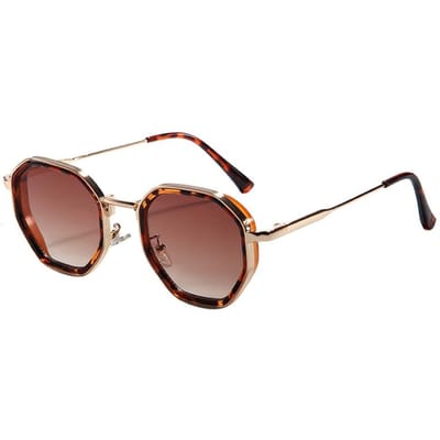 Retro Onregelmatige Vierkante Zonnebril Vrouwelijk Legering Metaal Mannen Zonneklepbril Stijlvolle Bril Luxe Zonneklepbril Oculus Vrouwelijk Gafas UV-bescherming 400 as picture