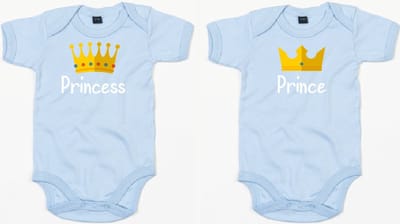 Rompertjes - Prince & Princess-Dusty Blue-3-6 Maanden