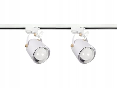 2x E27 Railspot Wit, 1m Rail, 1-fase, Salonverlichting