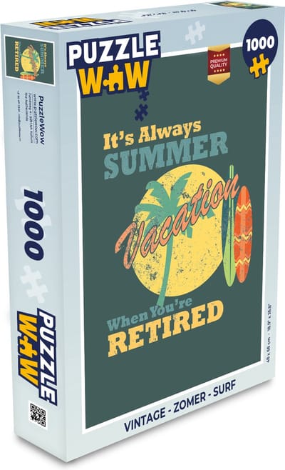 Puzzel Vintage - Zomer - Surf - Legpuzzel - Puzzel 1000 stukjes volwassenen