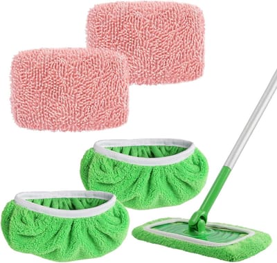 Herbruikbare Microvezel Vervangende Doeken voor Swiffer, 4 Stuks, Geschikt voor Dweilen, Wasbare en Herbruikbare Microvezeldoeken en Chenille Doeken