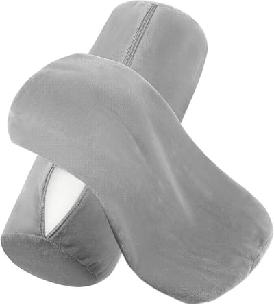 Allecto Plus - Set van 2 grijze nekrolhoesjes 40 x 15 cm met ritssluiting