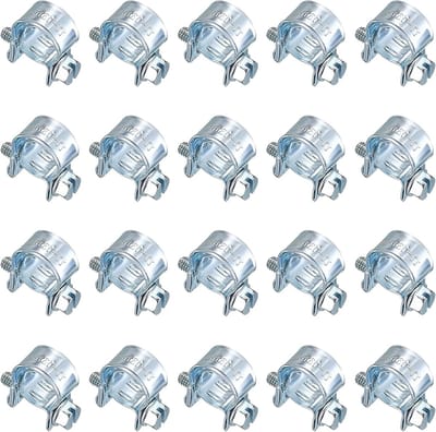 20 Stuks Mini Slangklemmen, Verstelbare Slangklemmen voor Brandstofleidingen en Uitlaatpijpen - 11-13mm, Duurzaam en Roestvrijstaal