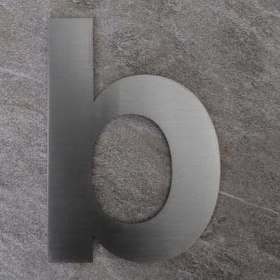 Logixbox - Huisletter - b - Materiaal: RVS - Hoogte: 12cm - Kleur: RVS - Montage: 3M sticker - Type RVS/120/Bold/b
