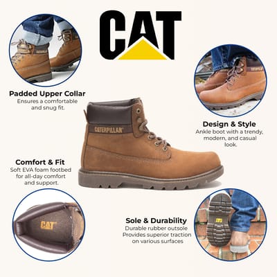 Caterpillar Colorado 2.0 Beige leren wandelschoenen enkel