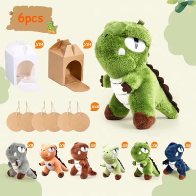 8-4s 4,7 Inch Dinosaurus Knuffel Grootverpakking Met Dozen kaart Dinosaurus Pluche Kinder Verjaardagscadeaus Adopt een Dinosaurus Feestbedankje