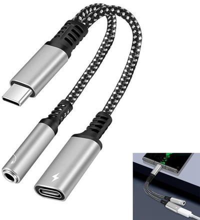 LISM-Deze Type-C 2-in-1 adapter ondersteunt 60W snelladen en combineert muziekweergave met opladen, waardoor hij geschikt is voor gebruik op reis, thuis en op kantoor.
