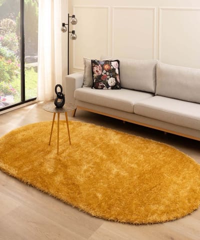 Velvet vloerkleed ovaal - Posh goud 120x180