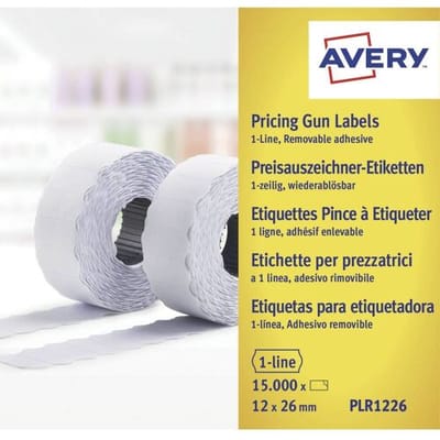 Avery-Zweckform Prijslabels PLR1226 Weer verwijderbaar Breedte etiket: 26 mm Hoogte etiket: 12 mm Wit 15000 stuk(s)