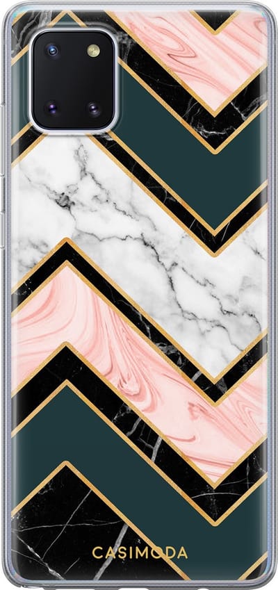 Casimoda® hoesje - Geschikt voor Samsung Note 10 Lite - Marmer Triangles - Backcover - Siliconen/TPU - Multi