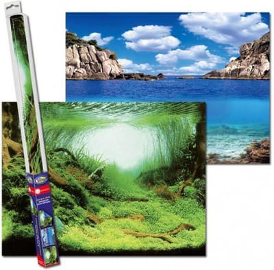 Aqua Nova - Aquarium - Achtergrondposter plants/oceans - 60 x 30 cm