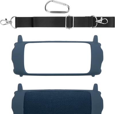 Luidsprekerhoes - Draagbare hoes - Muziek Luisteren - Op maat gemaakt - 18 cm - Donkerblauw