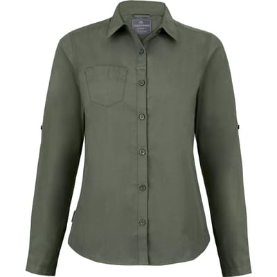 Craghoppers Dames/dames Expert Kiwi Shirt met lange mouwen (Donker ceder groen)