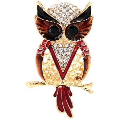 Emaille Uil Druppelolie Broche Voor Vrouwen Elegante Mode Lieflijk Dier Feest Casual Broche Spelden Cadeaus black