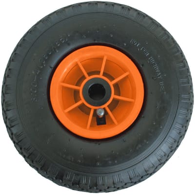 Zakkenwagenwiel Pneumatisch wiel 260x85 mm 3,00-4 75 mm gecentreerde naaf Ø 20 mm oranje robuust 4 PR stof