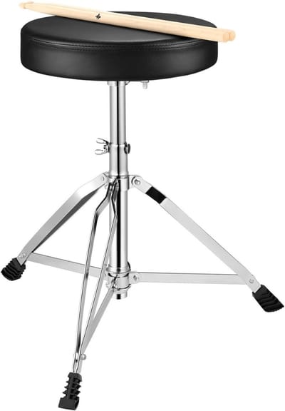 REN® Drumkruk - Kruk - Drumkruk Verstelbaar - in hoogte verstelbaar - Zwart - 37cm x 37cm x 18cm