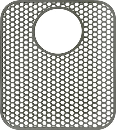 Purepeak Gootsteenmat - 34 x 29 cm - Wasbak matje - Spoelbakmat - Rechthoekig - Grijs