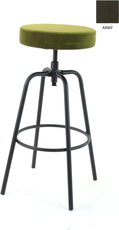 Workliving Barkruk Hoog Rond - Velvet Army - 74-82 CM