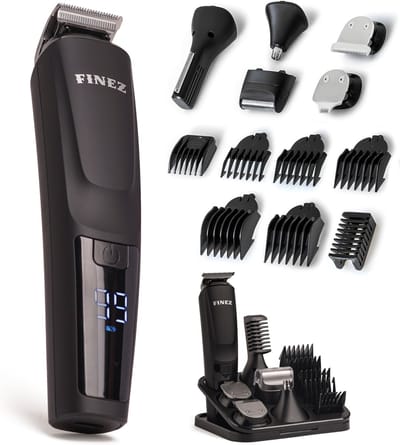 Finez 12-in-1 "Smooth Operator" Baardtrimmer Mannen - IPX7 Waterdichte Baardtrimmer & Tondeuse - Trimmer voor Baard - Neustrimmer - Bodygroomer
