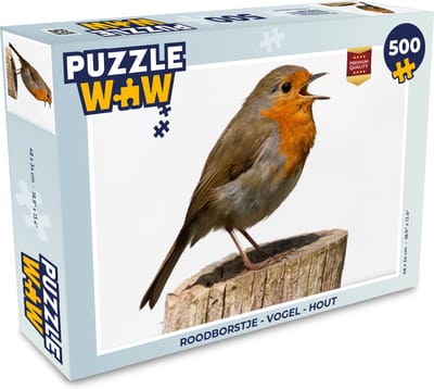 Puzzel Roodborstje - Vogel - Hout - Legpuzzel - Puzzel 500 stukjes