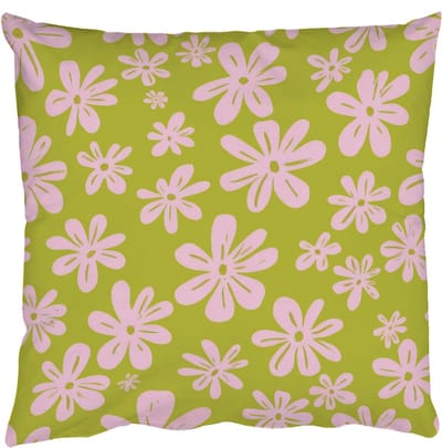 Sierkussens - Kussentjes Woonkamer - 50x50 cm - Bloemen - Roze - Getekend - Patroon