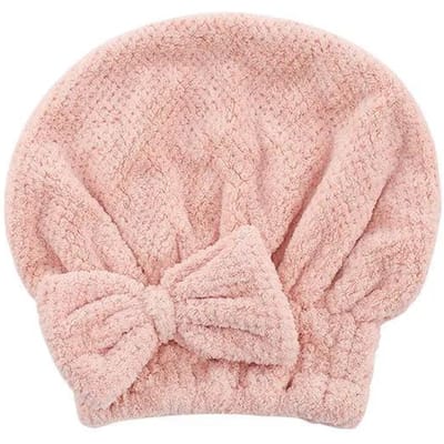 Snel drogende badhanddoek Spa Bowknot Wrap handdoek Cap Badkameraccessoires Dikkere mutsen voor vrouwen Designer douchekap roze