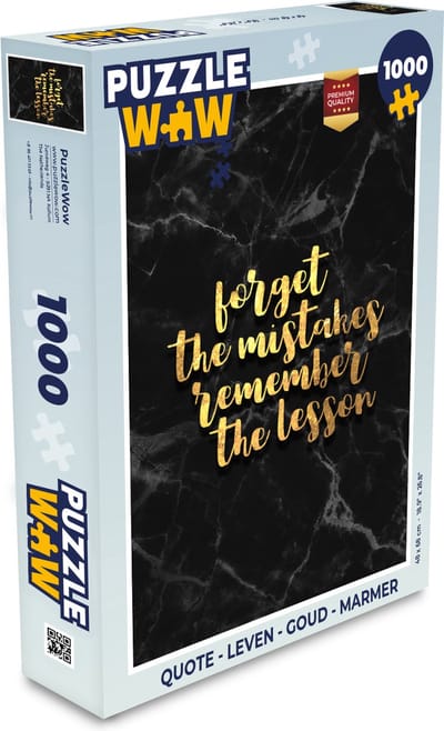 Puzzel Quote - Leven - Goud - Marmer print - Legpuzzel - Puzzel 1000 stukjes volwassenen