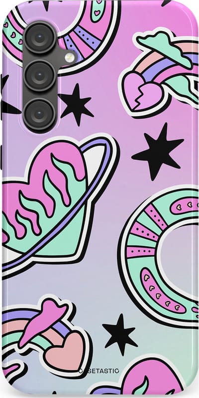 Casetastic Hoesje Geschikt voor Samsung S23 FE - Stijlvolle Beschermende Duo-layer Case - Paarse Droomwereld