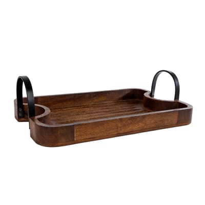 Dienblad - Merkloos - Mangohout - Dienblad bruin mango 40x25x6cm