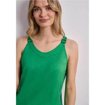 Top met V-hals en decoratief detail