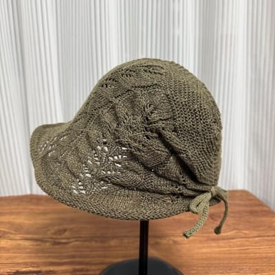 Retro Uitgesneden Haak Emmerhoed Effen Kleur Zonbescherming Bekkenmuts Verstelbaar Ademend Gebreide Vissershoed gray