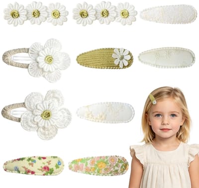 Dailygoods - 10 Stuks Bloem Haarspeldjes voor Meisjes - Handgemaakte Baby Haarclips